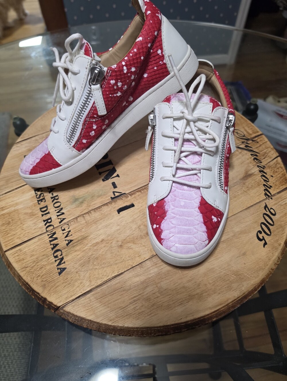 Giuseppe Zanotti Brek Leather Sneaker, Red
